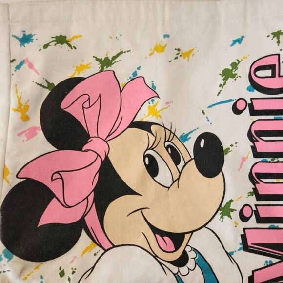 Vintage 90s Disney Minnie Mouse Pink Vinyl Tote Beach Bag Made in USA 1990s Rare - Picture 3 of 10